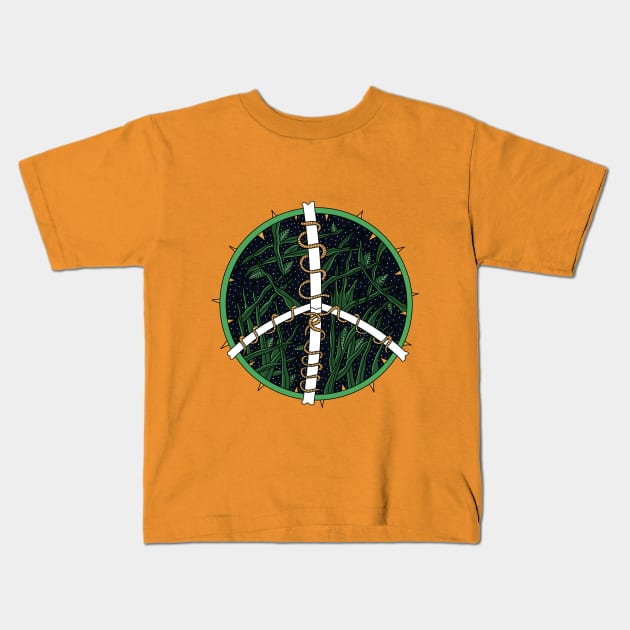 Bones Peace Symbol Kids T-Shirt by cufives